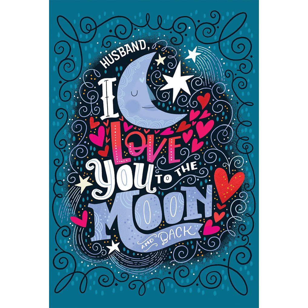 Pictura Love You To The Moon anniversary card for husband, featuring celestial design and heartfelt message on quality paper.